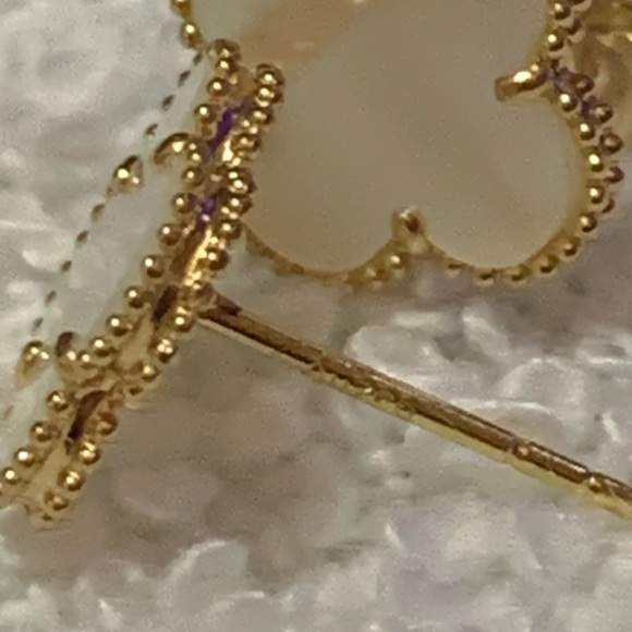 18k Solid Gold Clover 3-1 Set - White - Picture 8 of 8